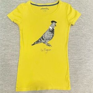 Yellow short sleeve Johnny B by Biden T-shirt, yellow French pigeon 11-12 Y EUC
